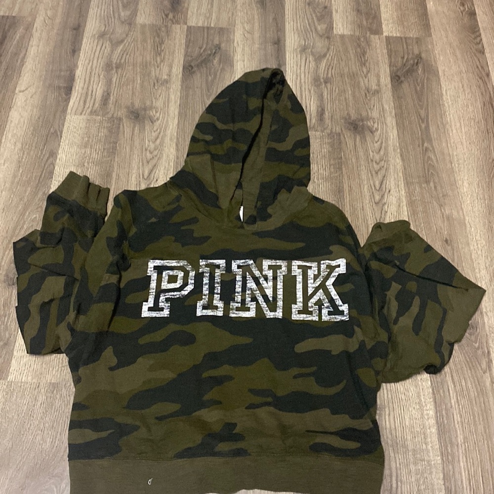 PINK cropped camp hoodie